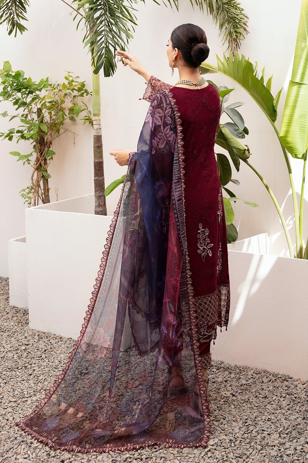 Ramsha 3 Piece Embroidered Chiffon Suit (T-210)