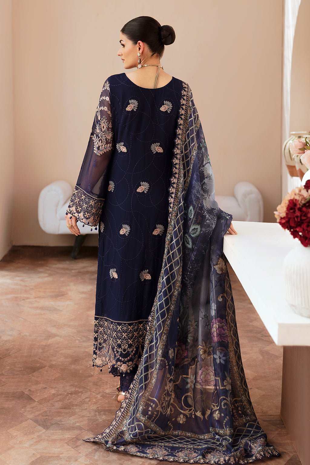 Ramsha 3 Piece Embroidered Chiffon Suit (T-202)