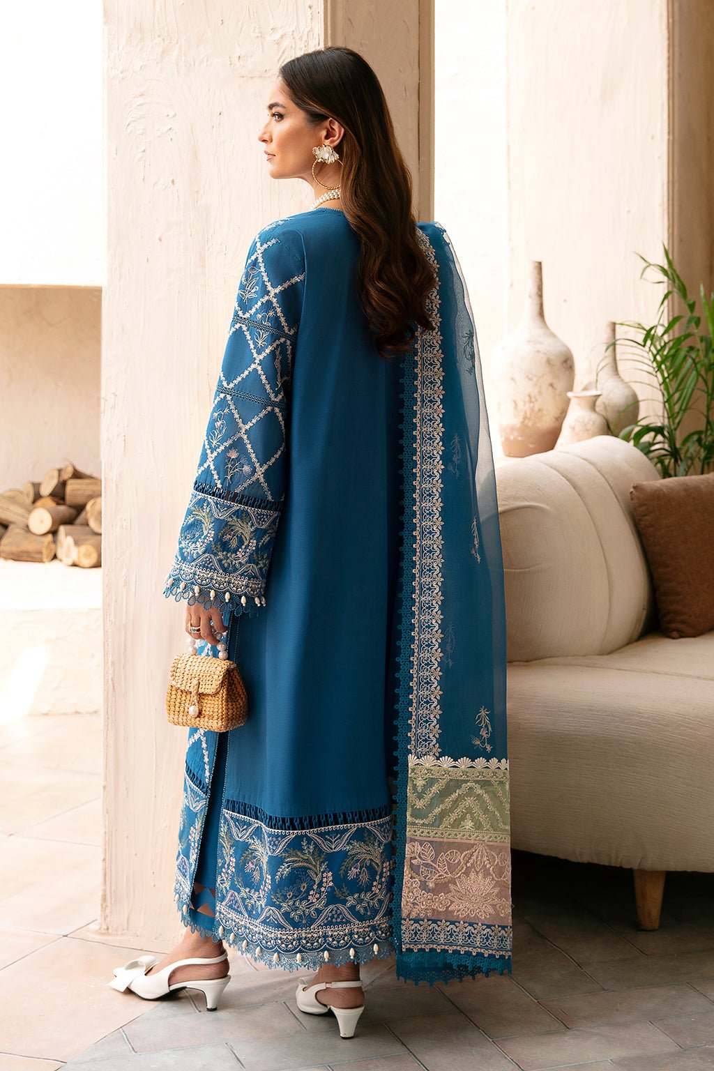 AFROZEH 3PC EMBROIDERED LAWN SUIT (666-Amelia)