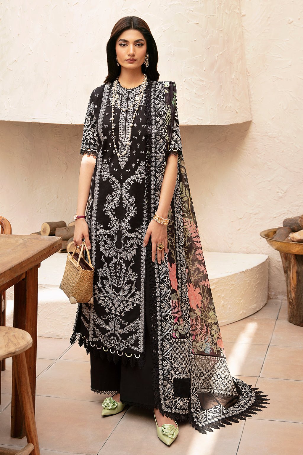 AFROZEH 3PC EMBROIDERED LAWN SUIT (661-Mila)