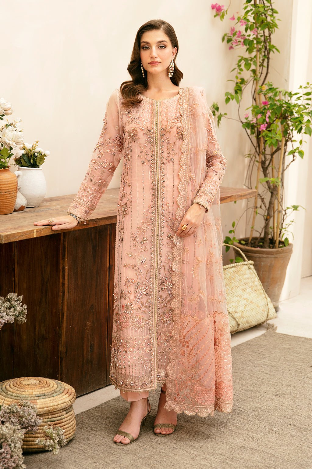 Ramsha 3 Piece Embroidered Organza Suit (HB-405)
