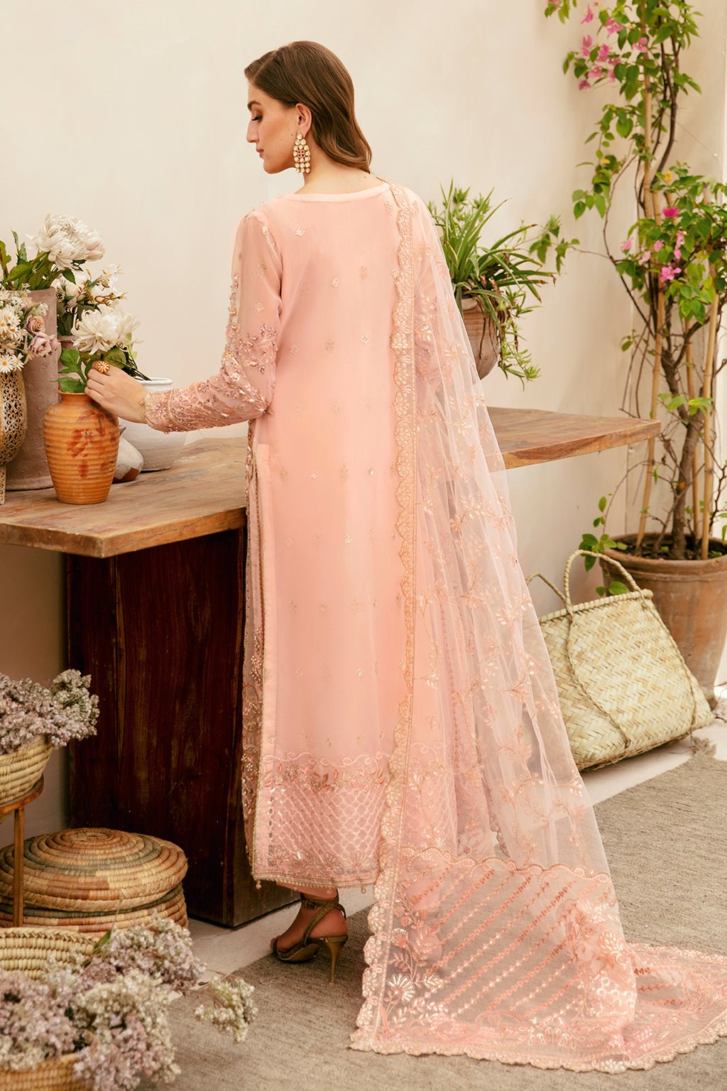 Ramsha 3 Piece Embroidered Organza Suit (HB-405)