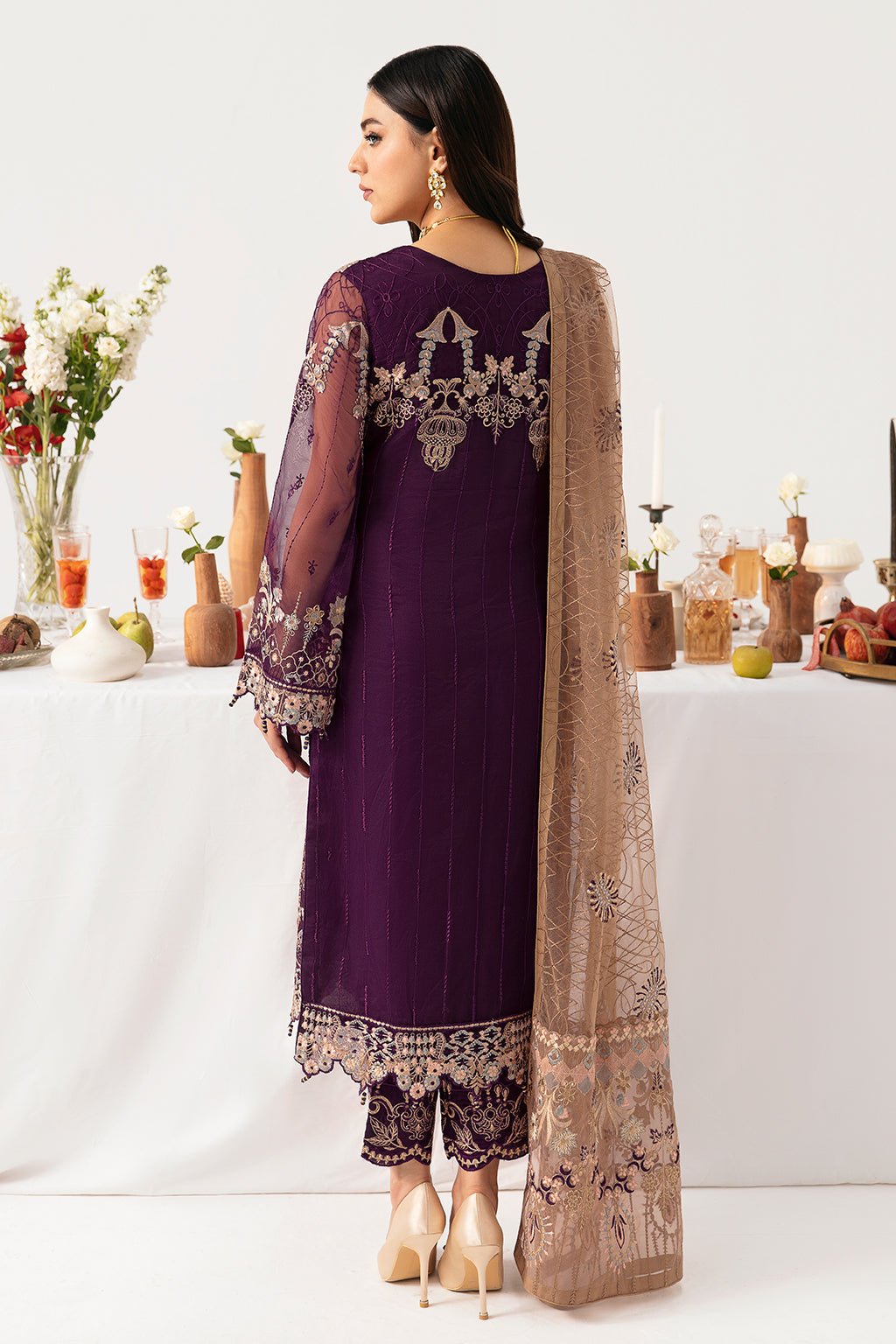 Ramsha 3 Piece Embroidered Organza Suit (M-1109)