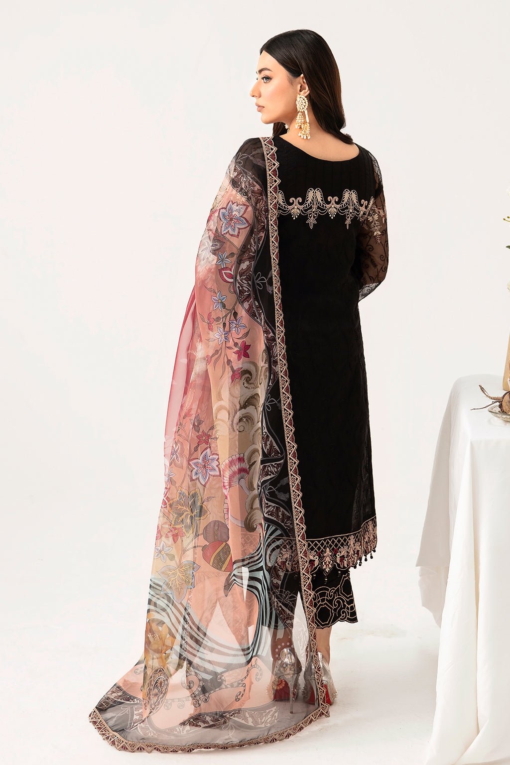 Ramsha 3 Piece Embroidered Organza Suit (M-1105)