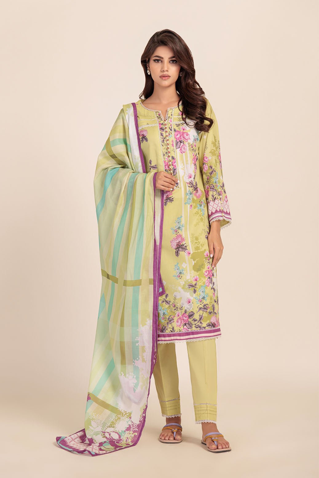 BONANZA SATRANGI 3PC PRINTED LAWN SUIT (1S24P3P267)