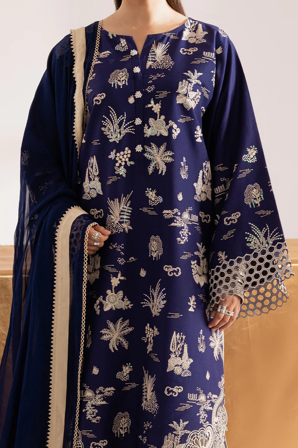 Vanya 3Pc Embroidered Cotton Suit CN-13 gulbuy.com
