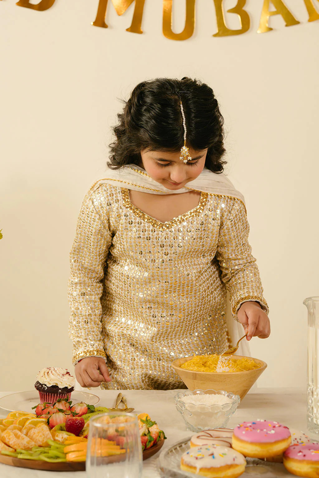 Vanya 3Pc Embroidered Silk Kids Suit ME-13 gulbuy.com