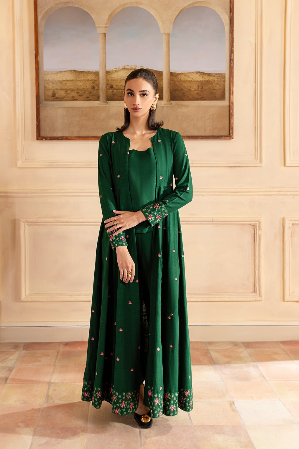 Vanya 3Pc Embroidered Slub Khaddar Suit (WB-31) gulbuy.com