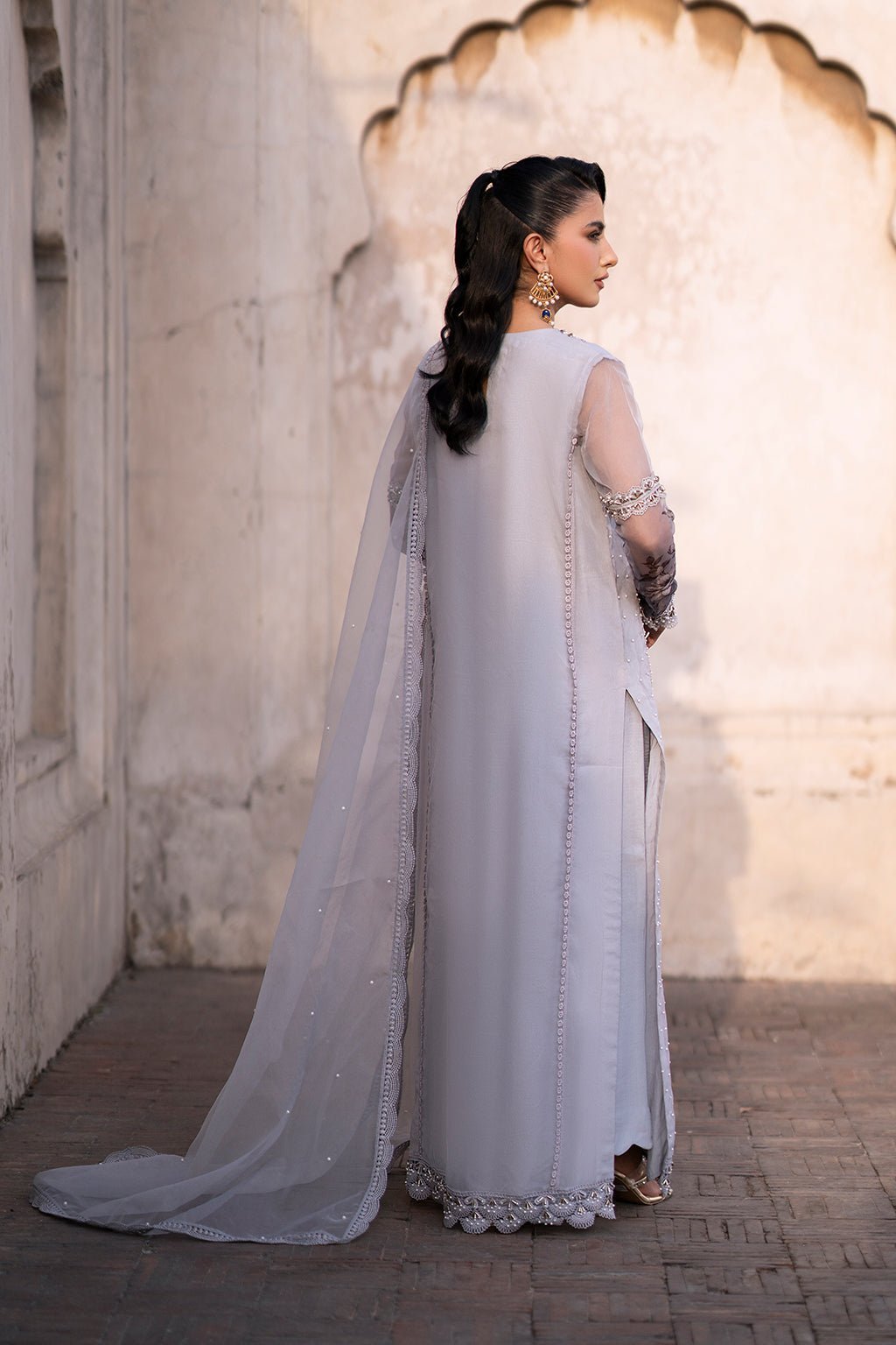 Vanya 3Pc Embroidered ?Resham Silk and Organza Suit (FF-45) gulbuy.com