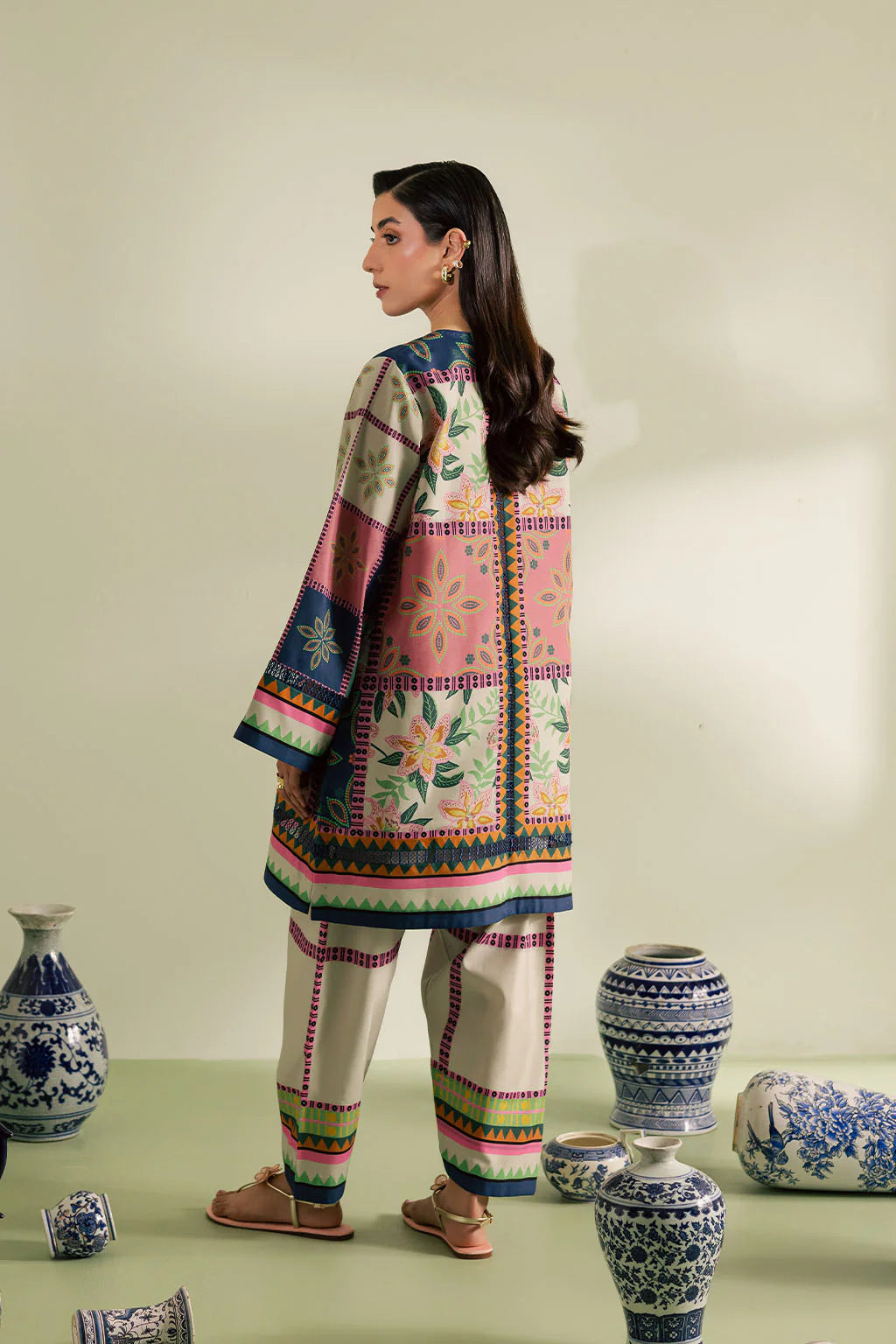 Vanya 2Pc Printed Lawn silk Suit CO-116 gulbuy.com