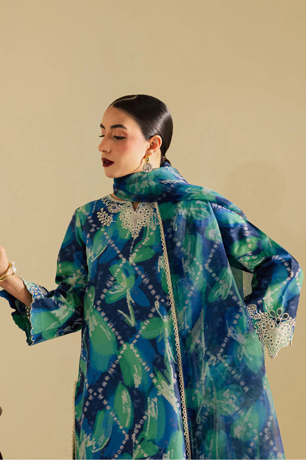 Vanya 3Pc Printed Lawn silk Suit CO-114 gulbuy.com
