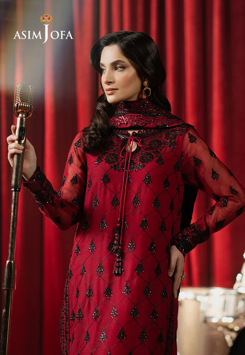 Asim Jofa 3Pc Embroidered Chiffon Suit AJPF-07 gulbuy.com