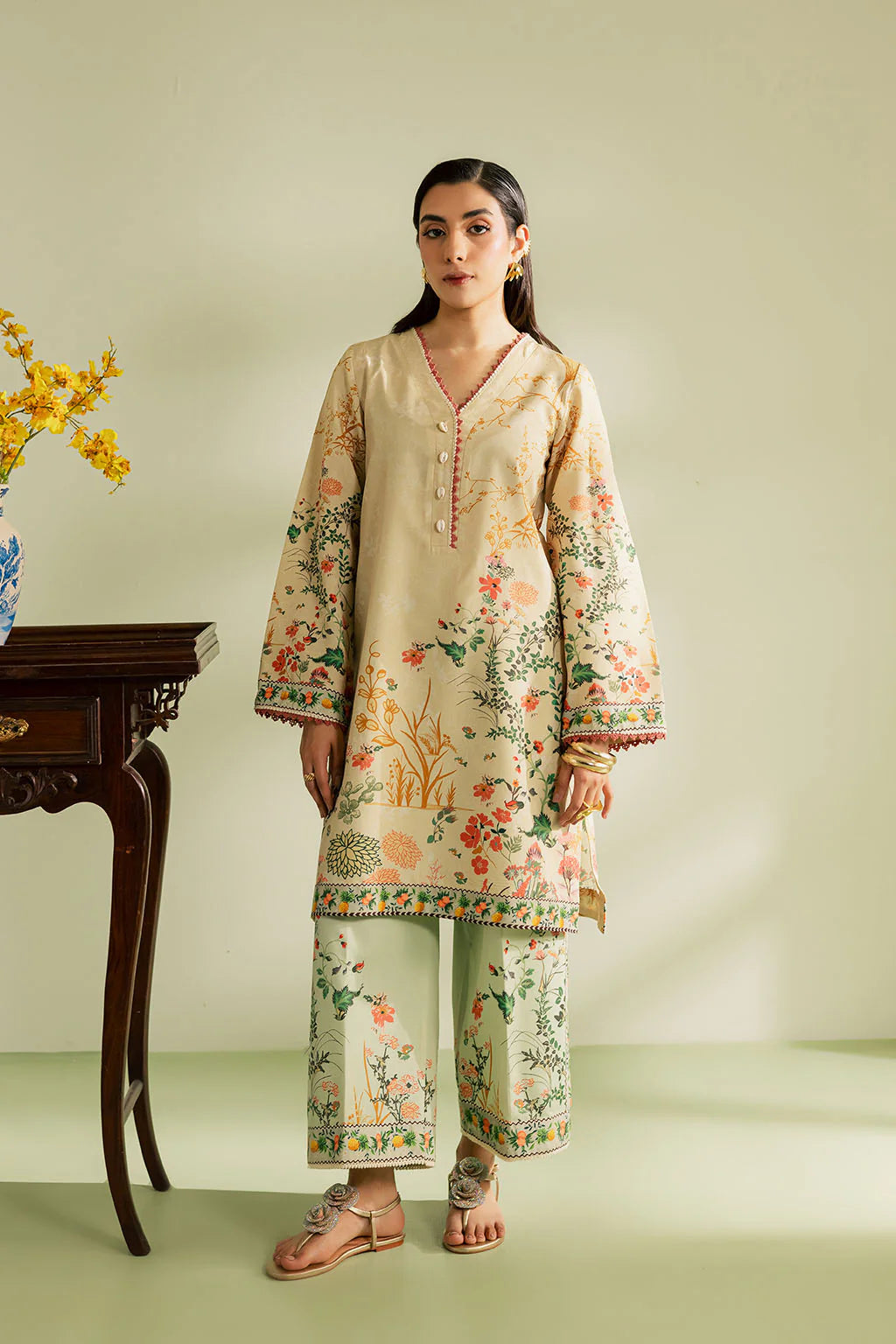 Vanya 2Pc Printed Lawn silk Suit CO-121 XS gulbuy.com