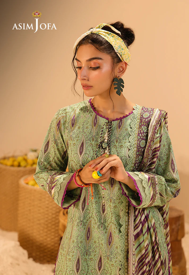 Asim Jofa 3Pc Printed Lawn Suit AJUBU-31 gulbuy.com