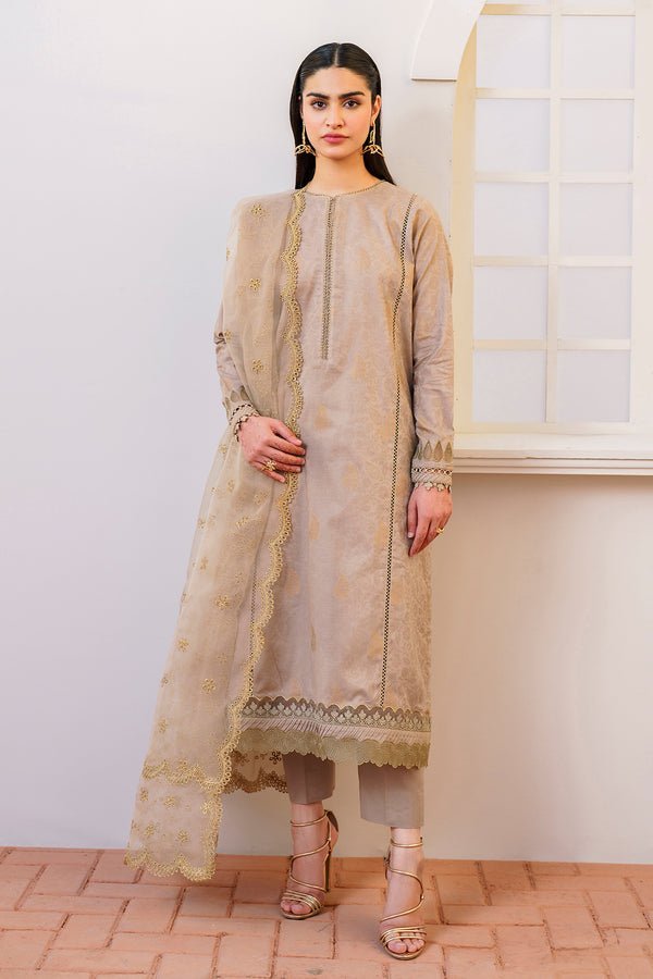 BAROQUE 3PC EMBROIDERED JACQUARD LAW SUIT (BQU-UF-D642)