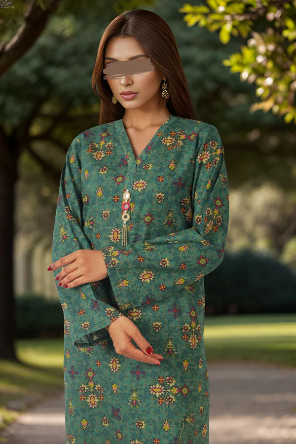 Saya 2Pc Printed Cotton Khaddar (Shirt/Trouser) U07-24271-08A (ST) gulbuy.com