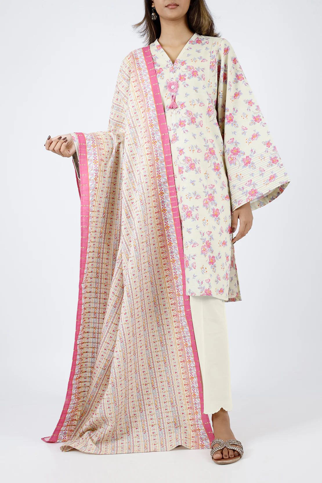 Saya 3Pc Printed?Cotton Khaddar suit U04-24317-15A (SDT) gulbuy.com