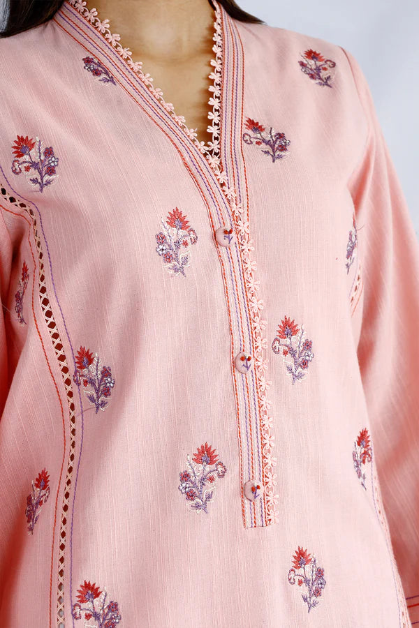 Saya 2Pc Embroidered Khaddar (Shirt/Trouser) U07-24398-E15A (ST) EMB gulbuy.com