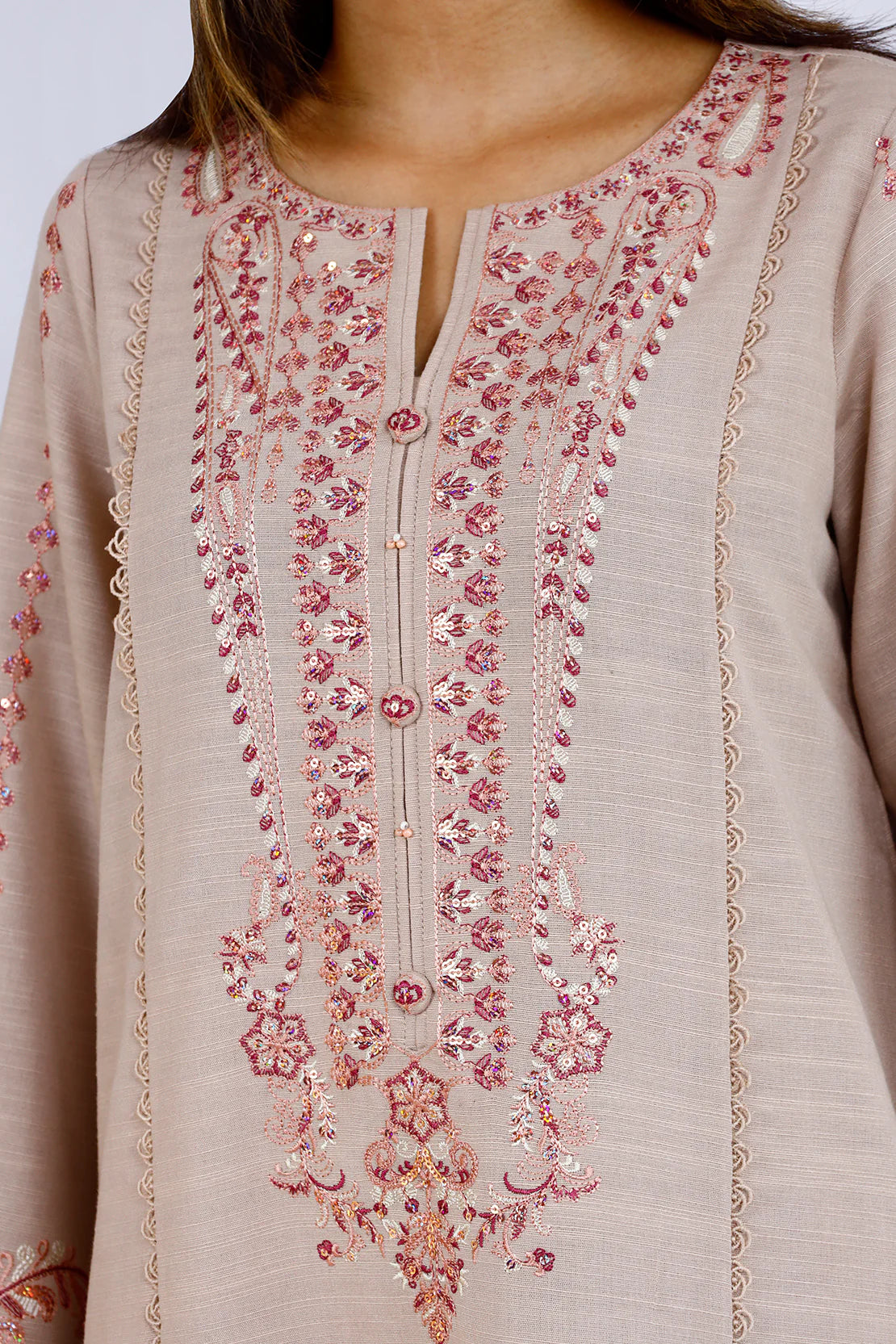 Saya 2Pc Embroidered Khaddar (Shirt/Trouser) U07-24398-E12B (ST) EMB gulbuy.com