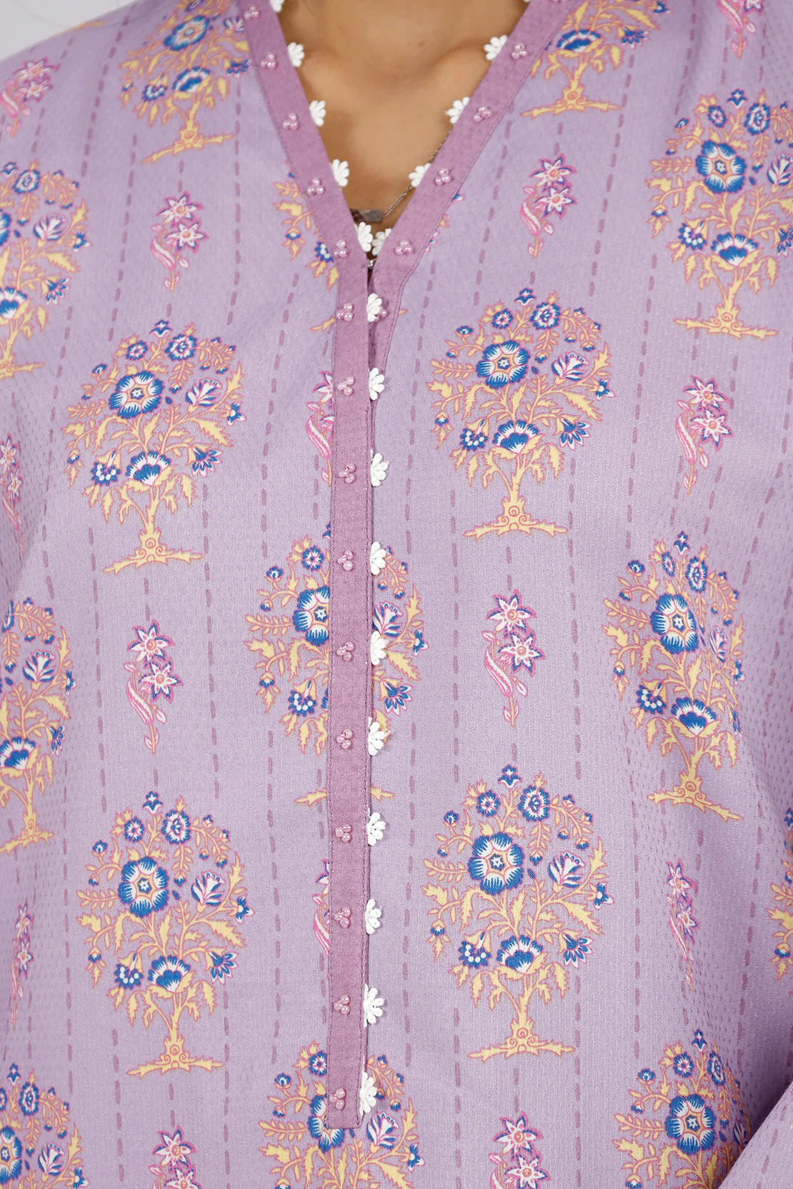 Saya 3Pc Printed Jacquard Khaddar Suit U04-24410-01A (SDT) gulbuy.com