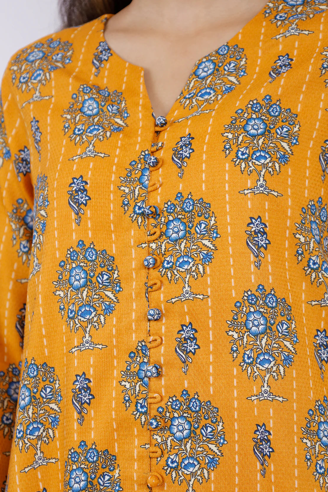 Saya 3Pc Printed Cotton Khaddar Suit U04-24410-01B (SDT) gulbuy.com