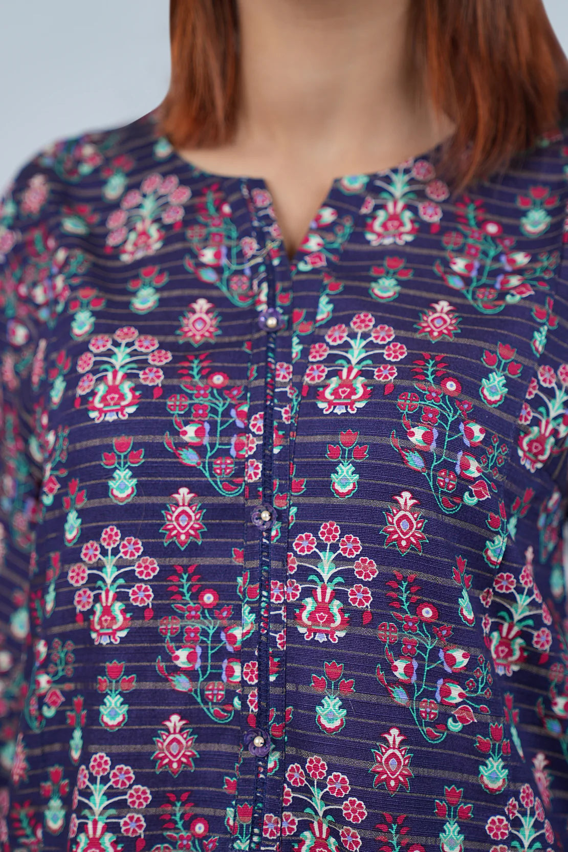 Saya 3Pc Printed?Jacquard Khaddar suit U04-24410-02B (SDT) gulbuy.com