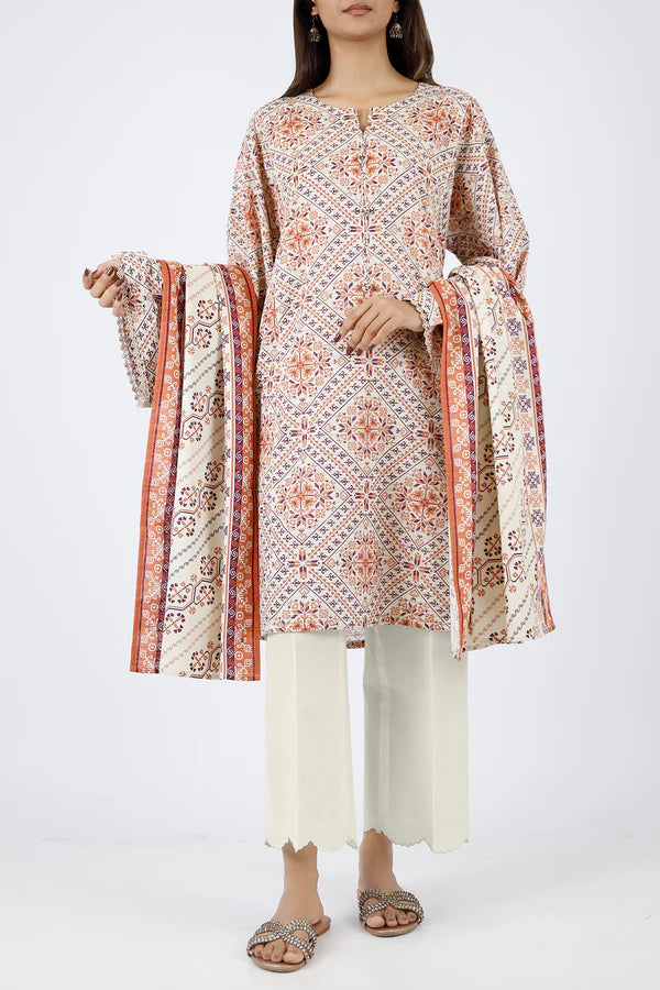 Saya 3Pc Printed Cotton Khaddar Suit U04-24428-04A (SDT) gulbuy.com