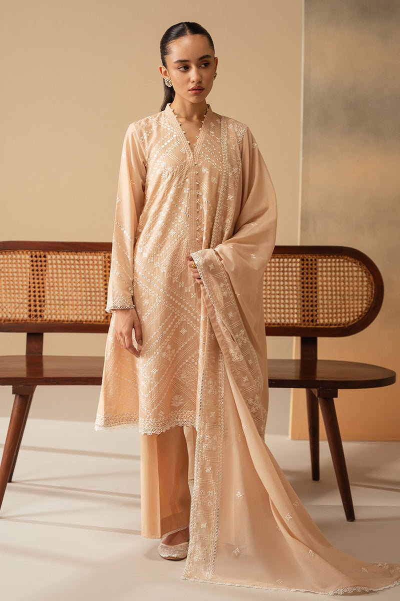 CROSS STITCH 3 PIECE EMBROIDERED LAWN SUIT (0124RTSEMBLWN0306)
