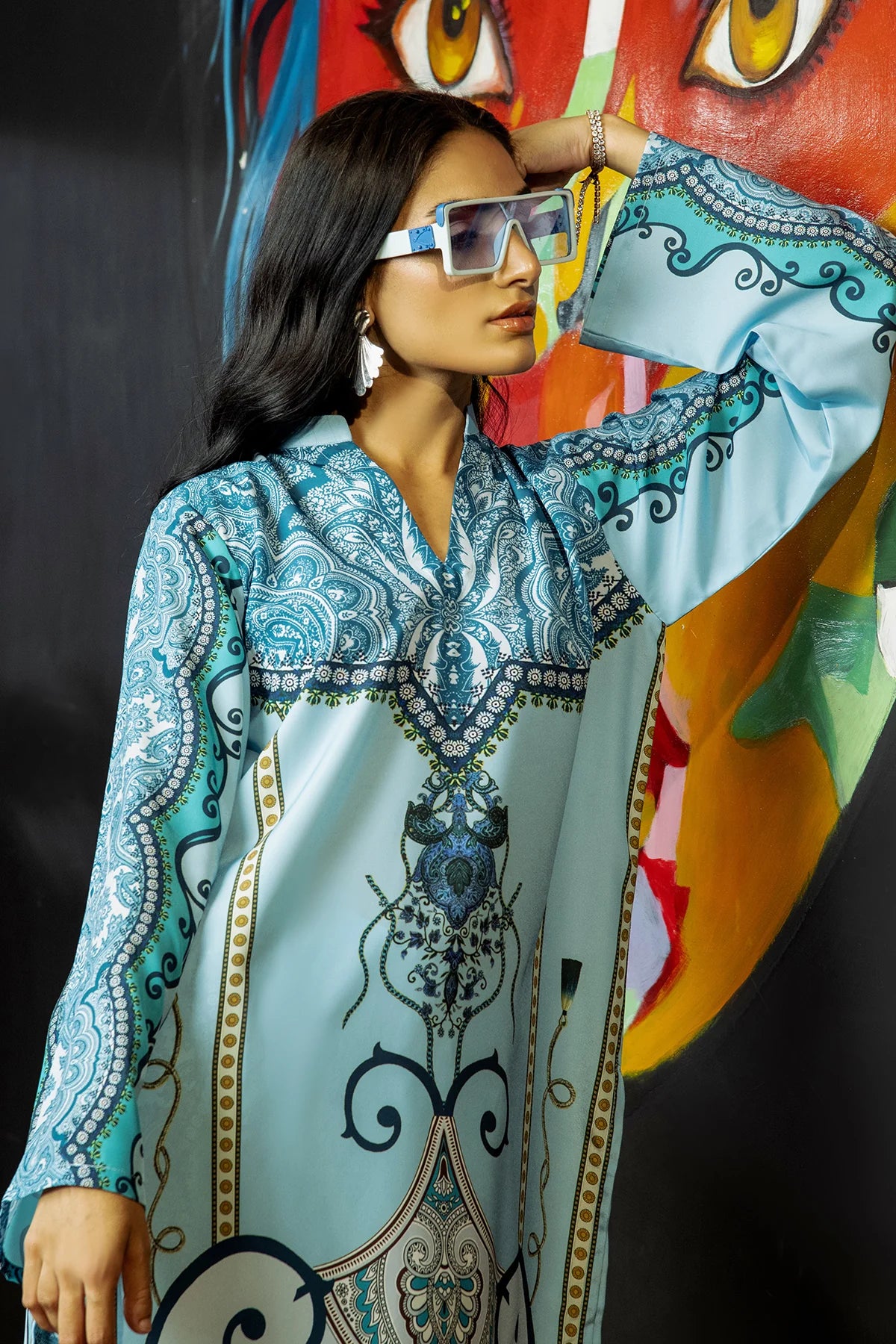 Be Yourself 2Pc Printed Cotton Silk Suit BA-022 gulbuy.com