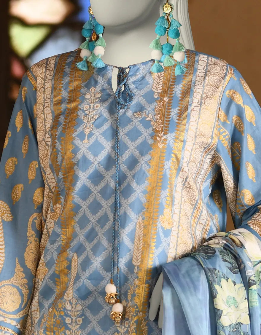 J. 3Pc Printed Lawn Suit JLAWN-S-25-024 gulbuy.com