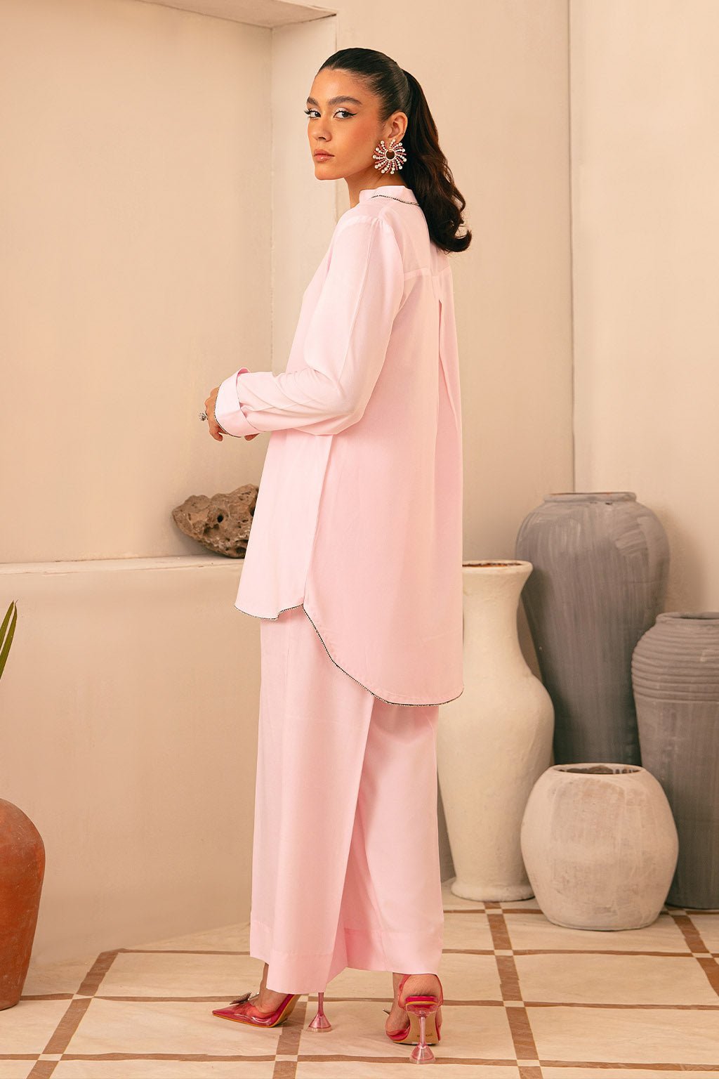 Vanya 2 Piece Blush Pink Grip Suit (WS-45)