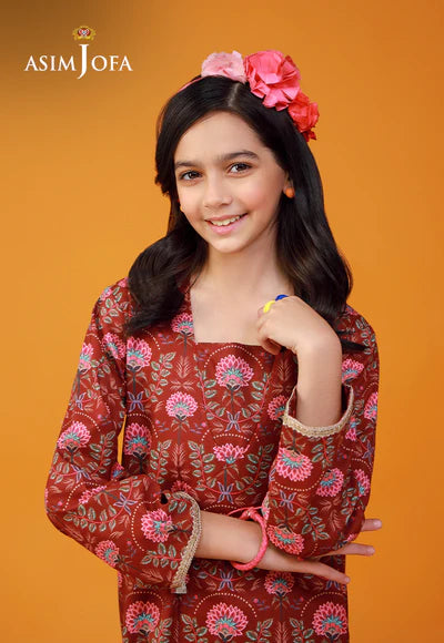 Asim Jofa 2Pc Printed CAMBRIC Kids Suit AJKP-03 gulbuy.com