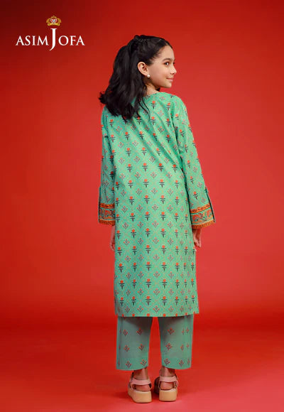Asim Jofa 2Pc Printed CAMBRIC Kids Suit AJKP-10 gulbuy.com