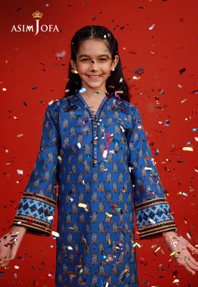Asim Jofa 2Pc Printed CAMBRIC Kids Suit AJKP-07 gulbuy.com