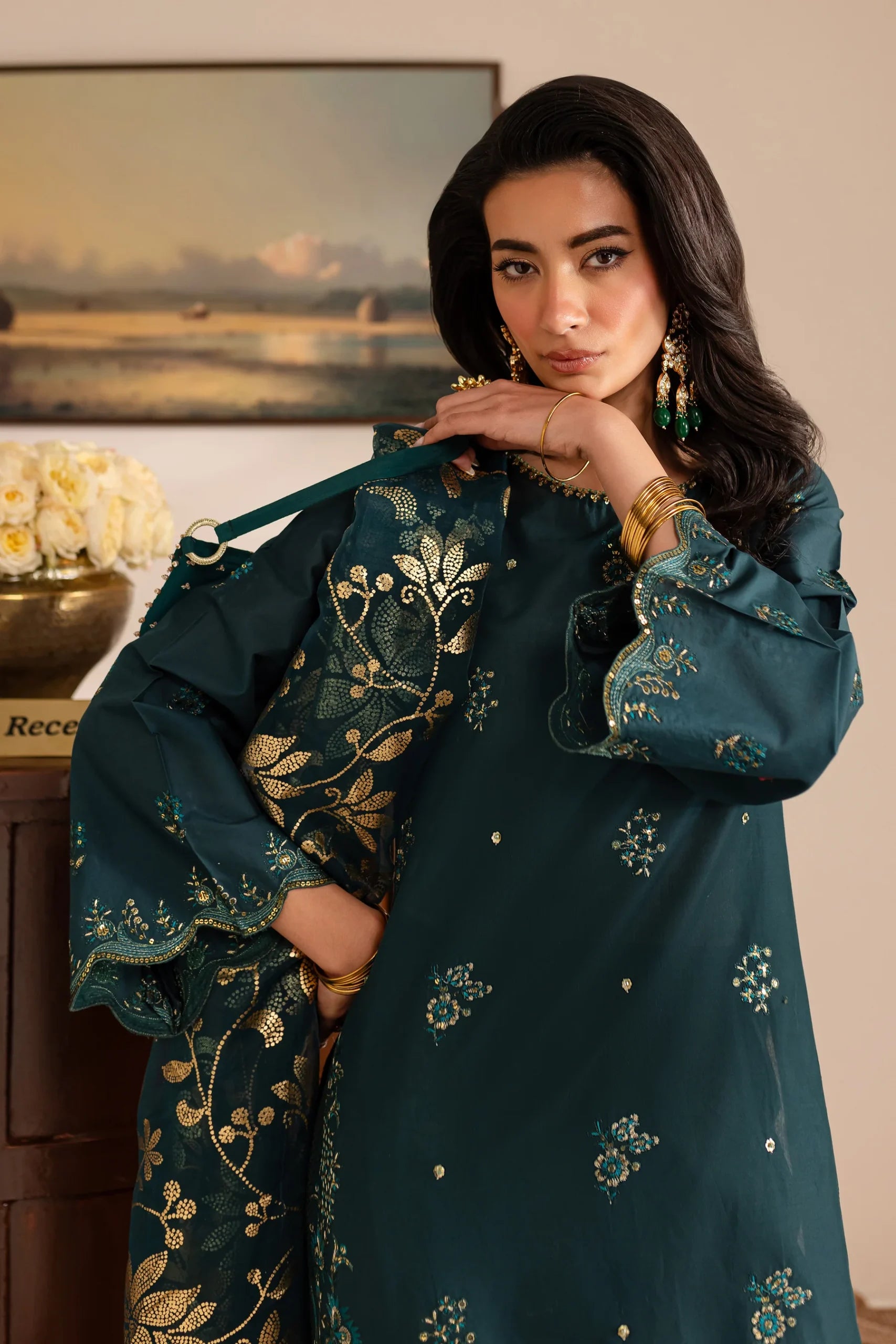 Batik 3Pc Embroidered Lawn Suit Bella gulbuy.com