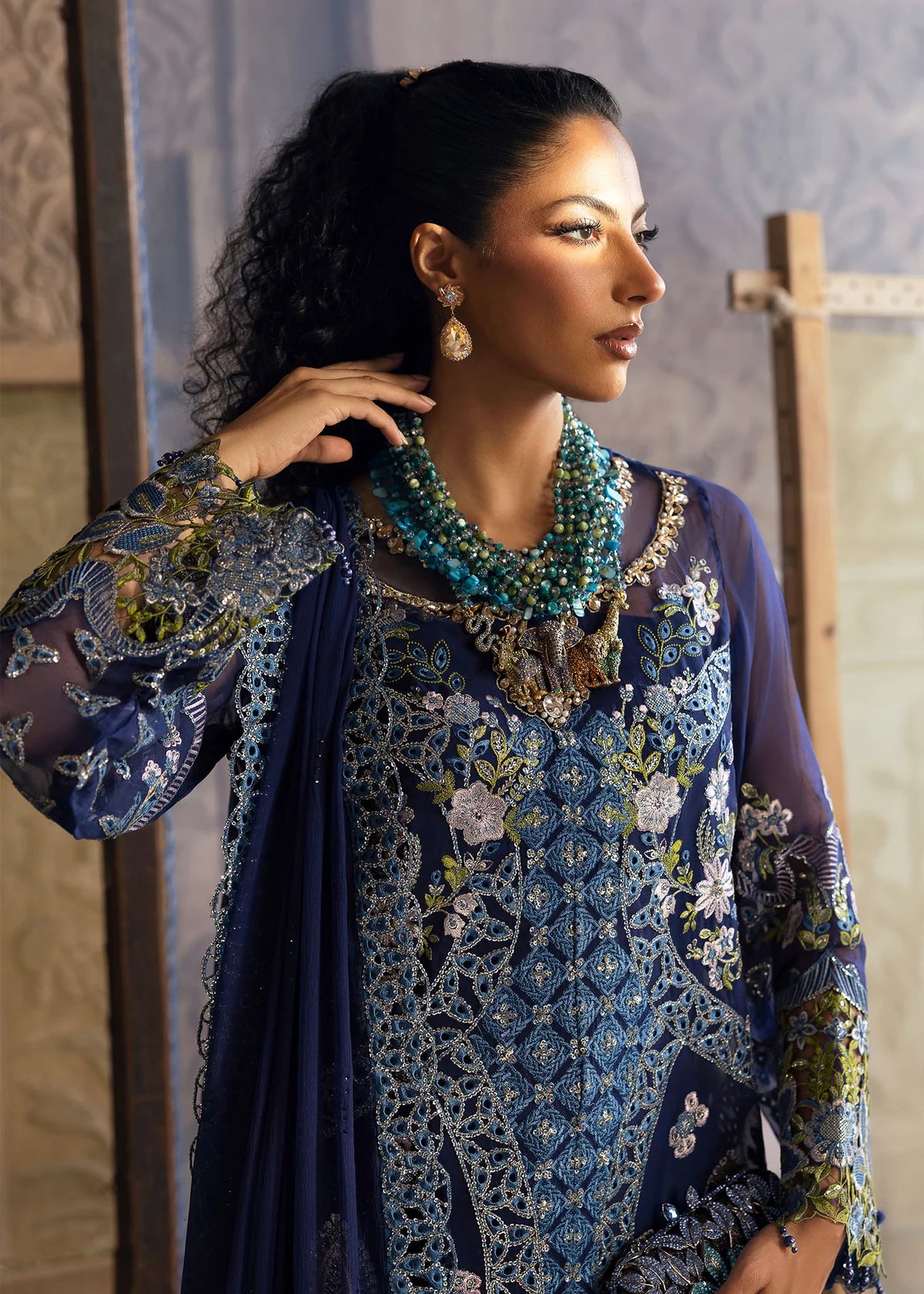 Sardinia 3PC Embroidered Chiffon Suit Maya gulbuy.com