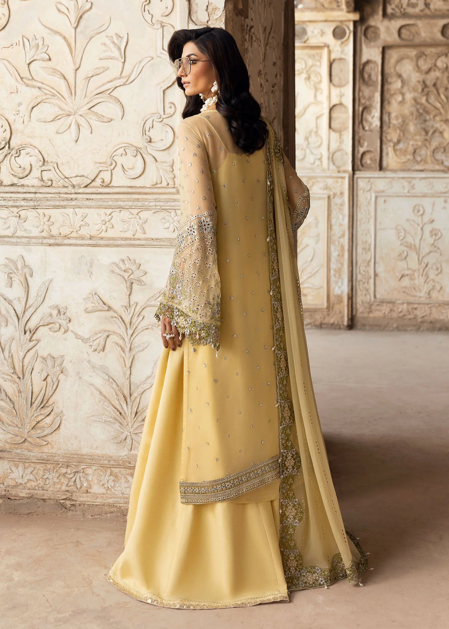 Sardinia 3PC Embroidered Chiffon Suit Haseena gulbuy.com