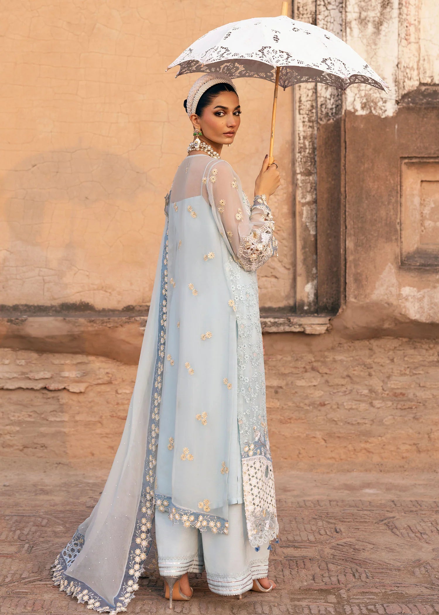 Sardinia 3PC Embroidered Chiffon Suit Feroza gulbuy.com