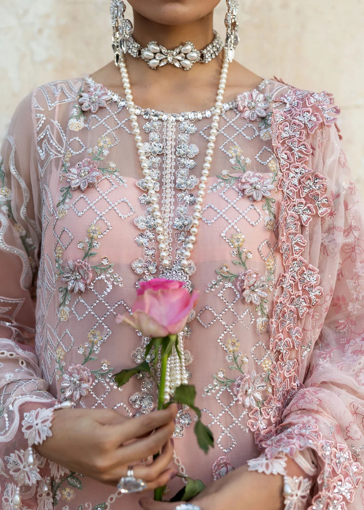 Sardinia 3PC Embroidered Chiffon Suit Saasi gulbuy.com