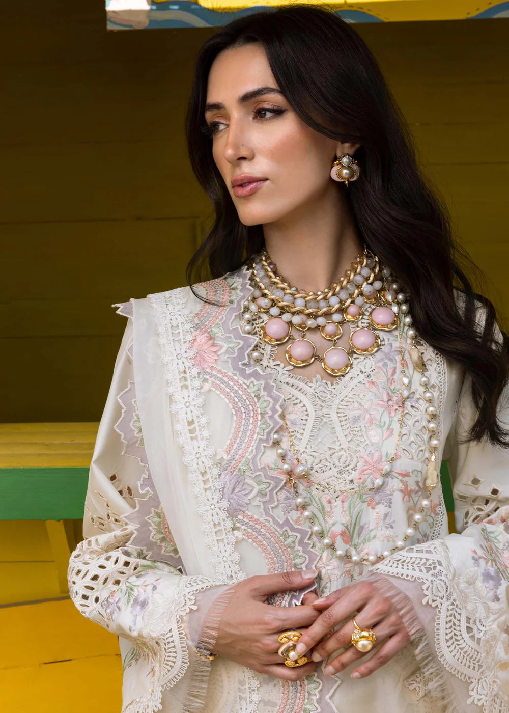 Saira Shakira 3Pc Embroidered Lawn Suit DAHLIA-A gulbuy.com
