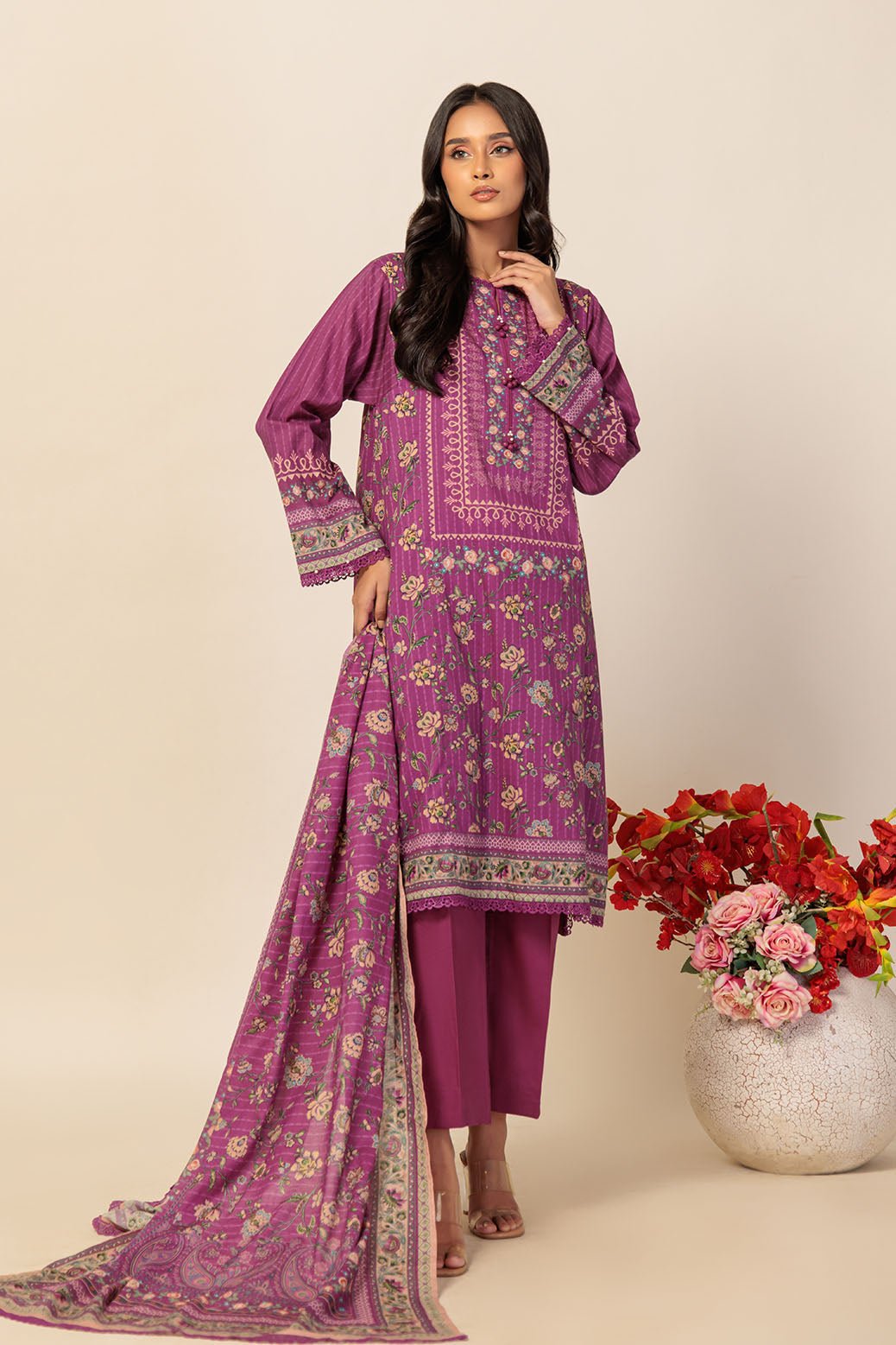 BONANZA SATRANGI 3PC PRINTED LAWN SUIT (2S24P3P141)