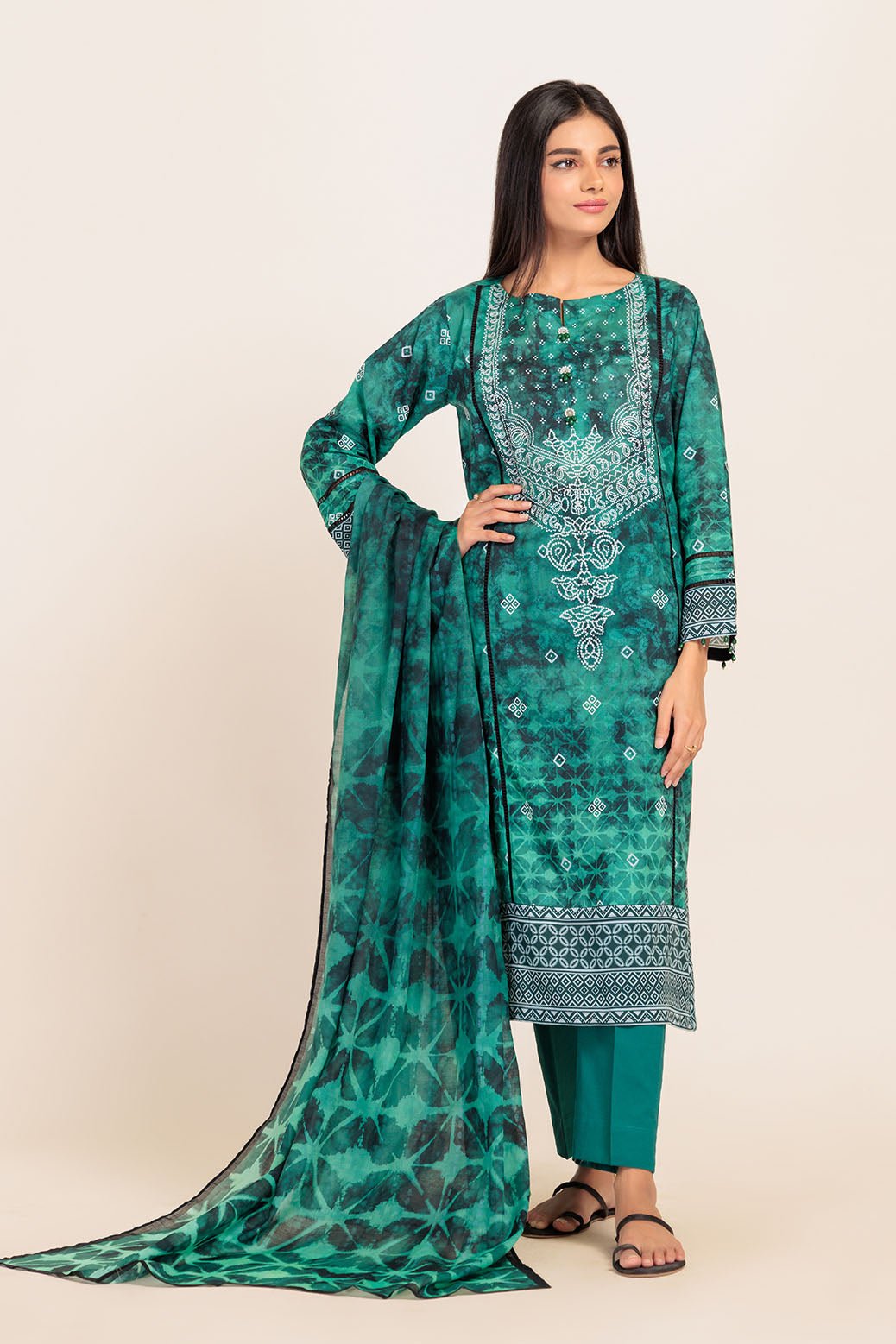 BONANZA SATRANGI 3PC PRINTED LAWN SUIT (2S24P3P901)