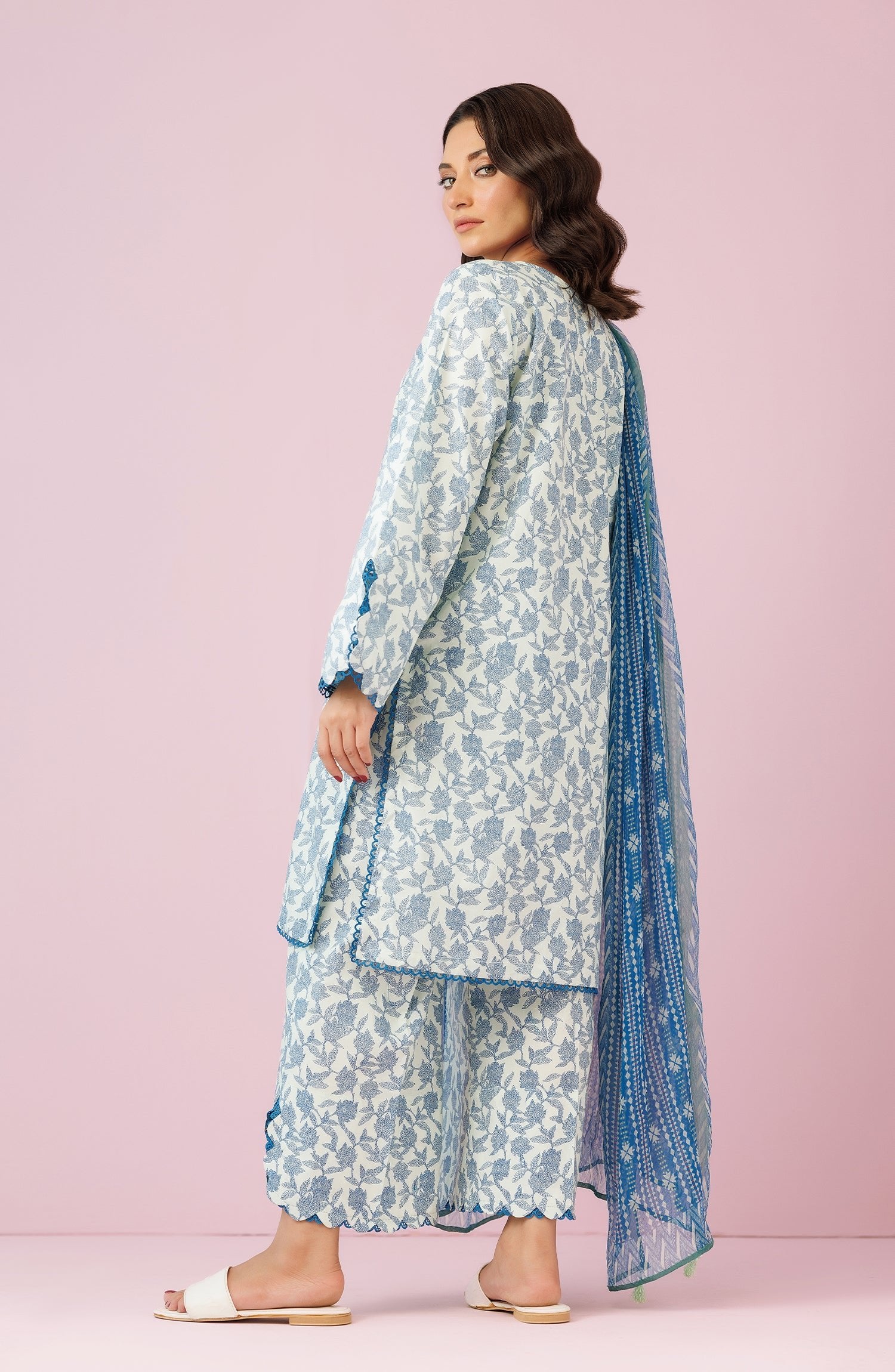 Orient 3 Piece Printed Lawn Suit (OTL-24-302/U-BEIGE)