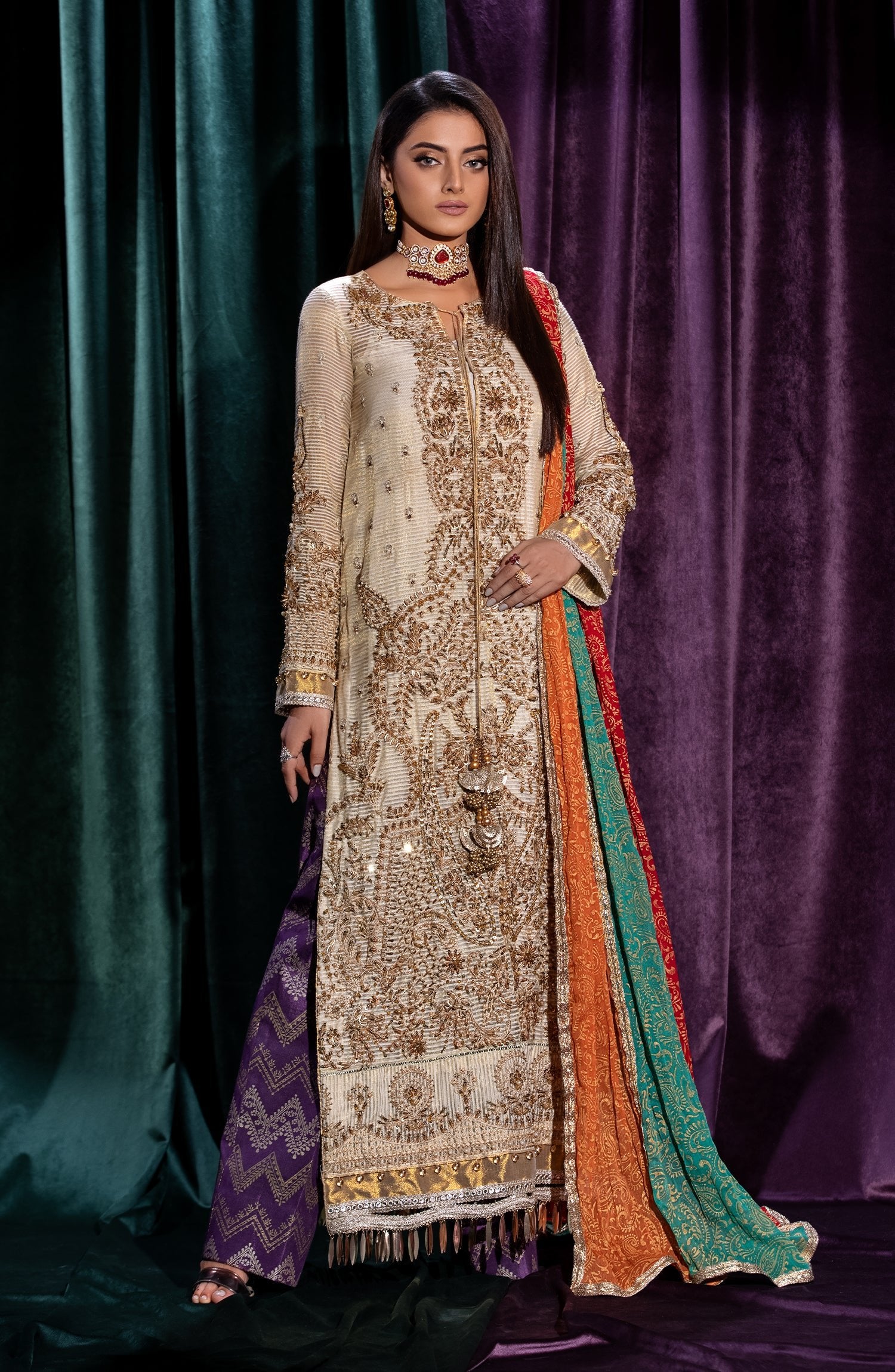 MARYUM & MARIA 3PC EMBROIDERED LUXURY SUIT (MFD-126)
