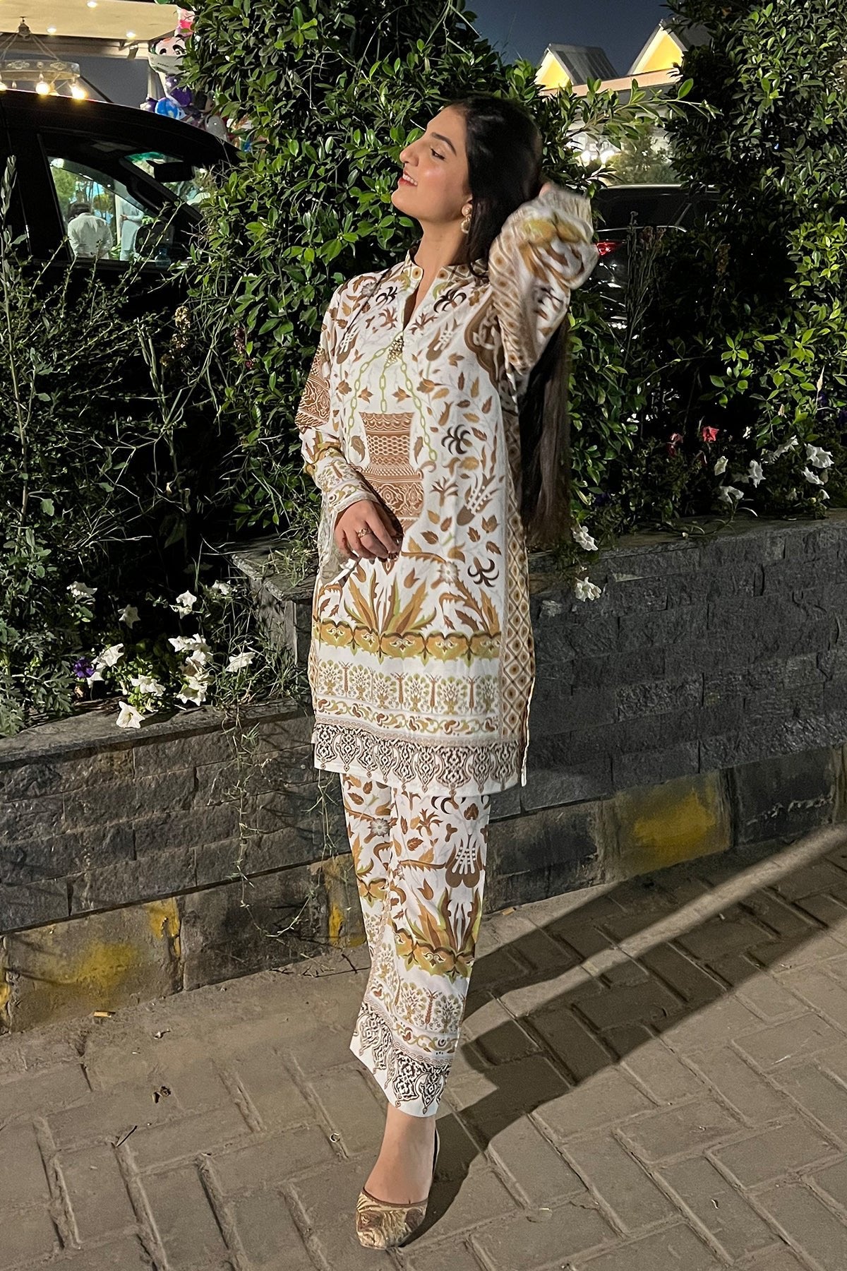 Be Yourself 2Pc Printed Cotton Silk Suit BA-027 gulbuy.com