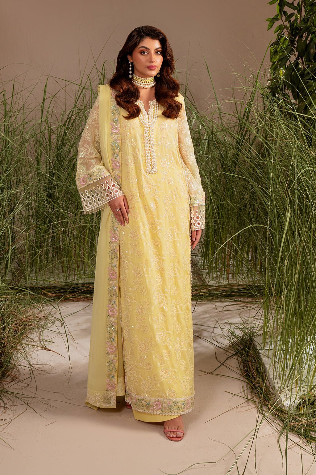 Vanya 3 Piece Chiffon Raw Silk Suit (BG-01)