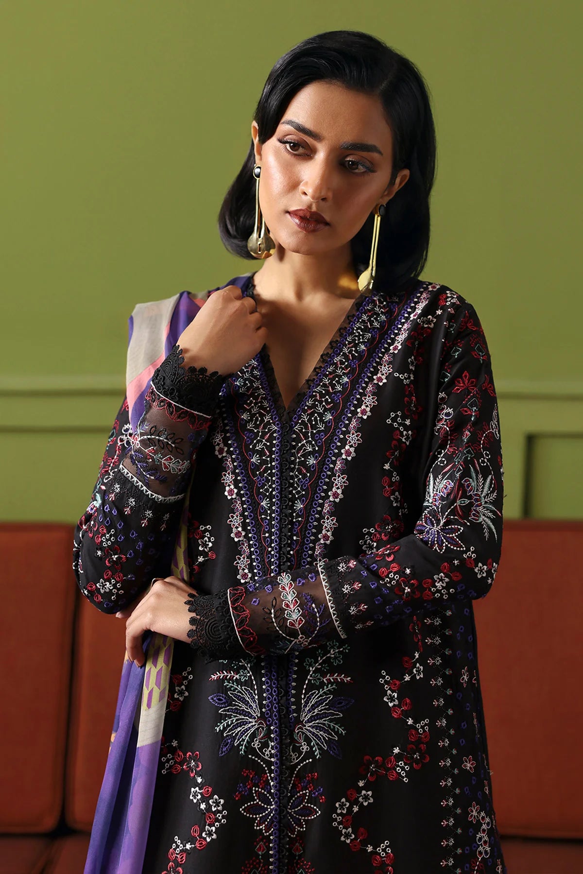 AFROZEH 3Pc Embroidered Lawn Suit Etherea gulbuy.com