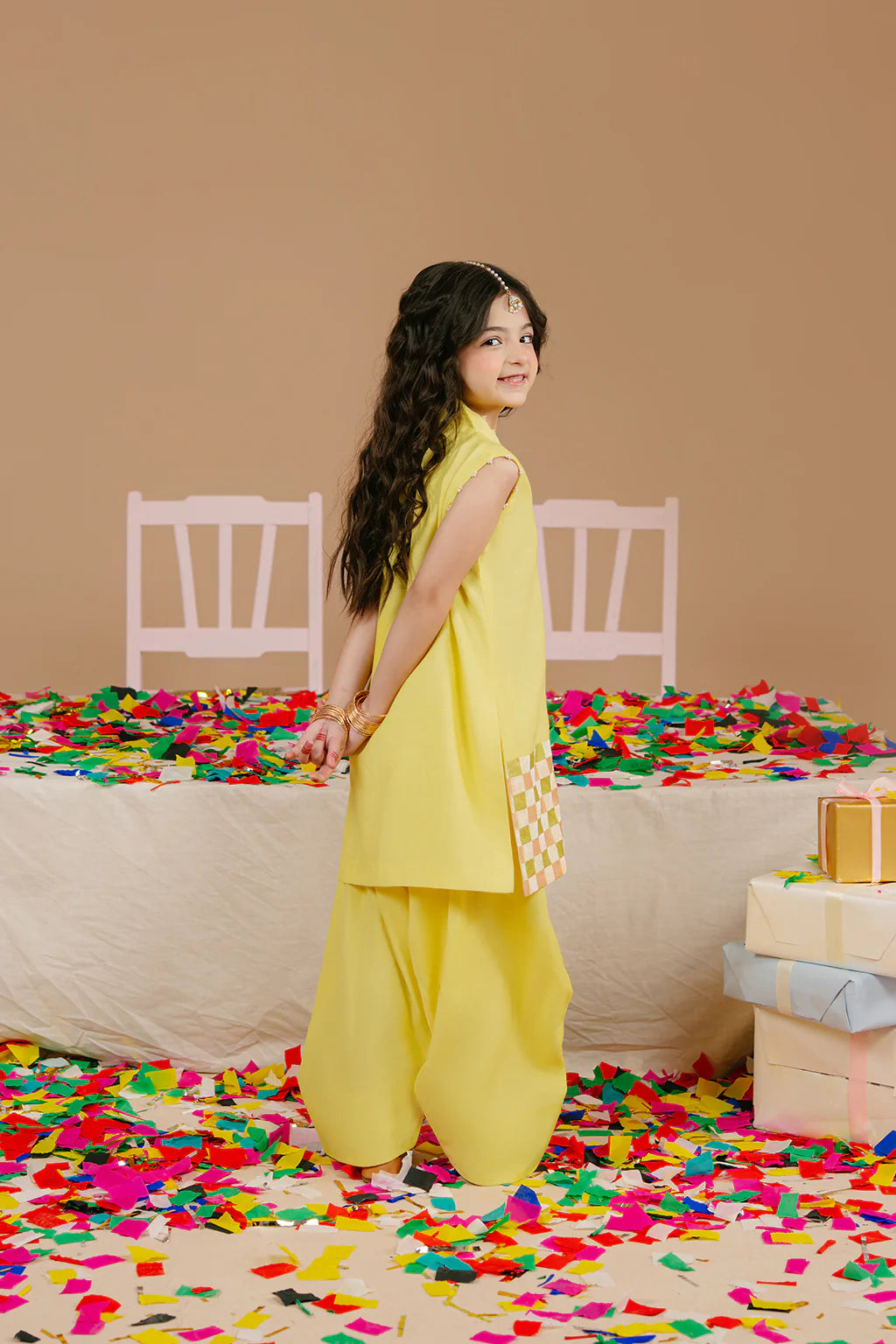 Vanya 2Pc Embroidered Raw Silk Kids Suit ME-23 gulbuy.com