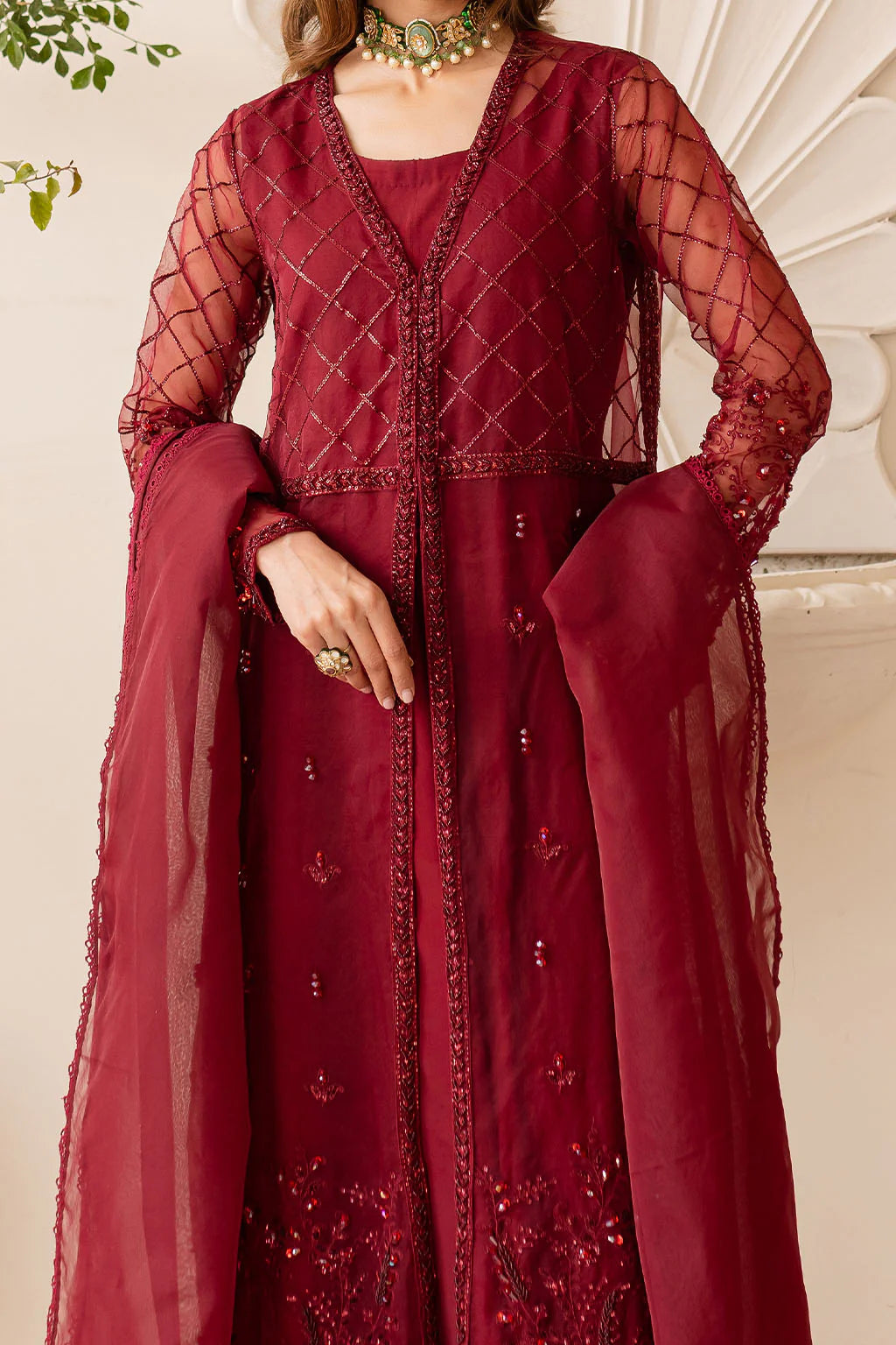 Vanya 3Pc Embroidered Organza Suit VR-05 gulbuy.com