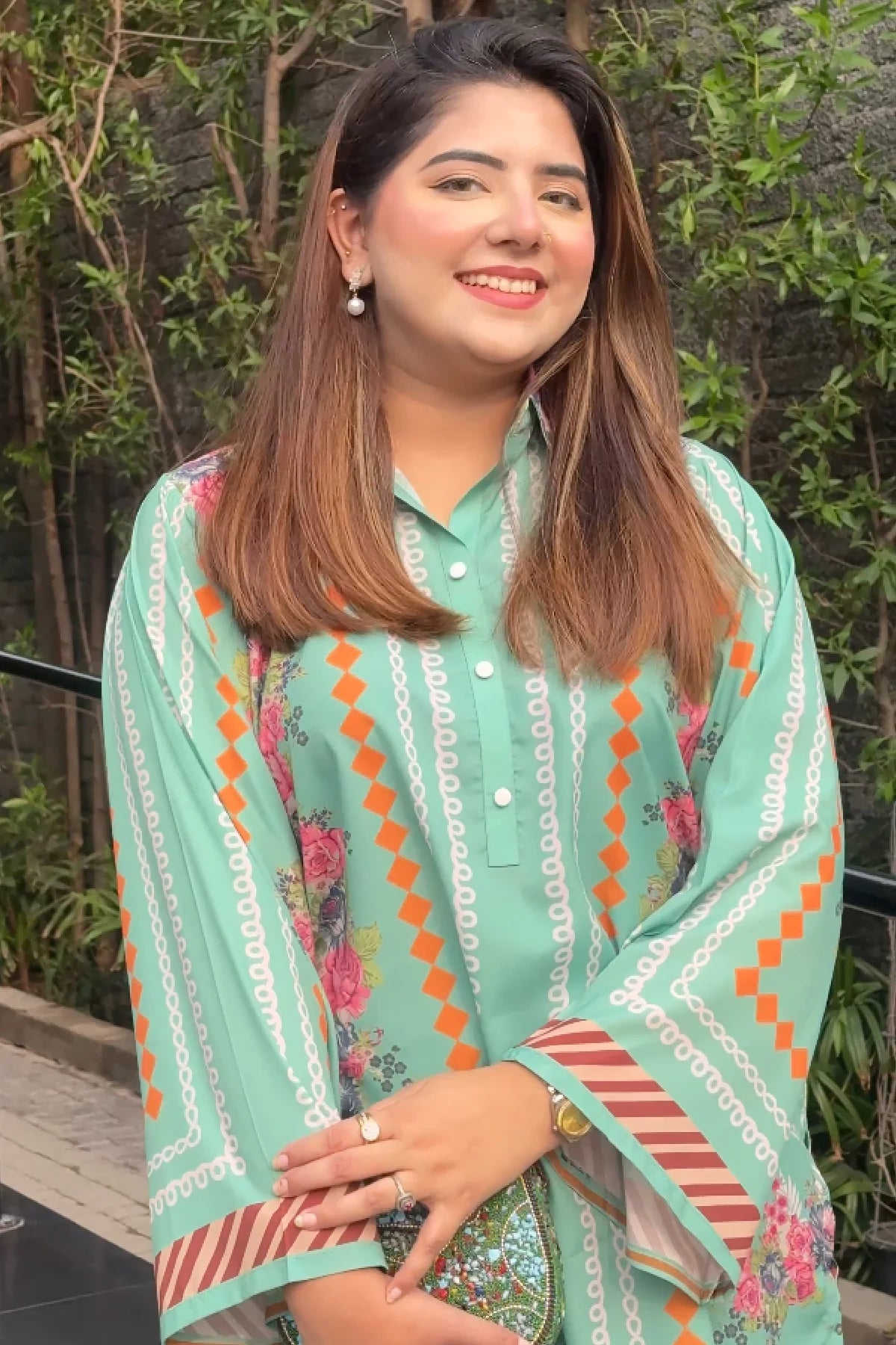 Be Yourself 2Pc Printed Cotton Silk Suit BA-002 gulbuy.com